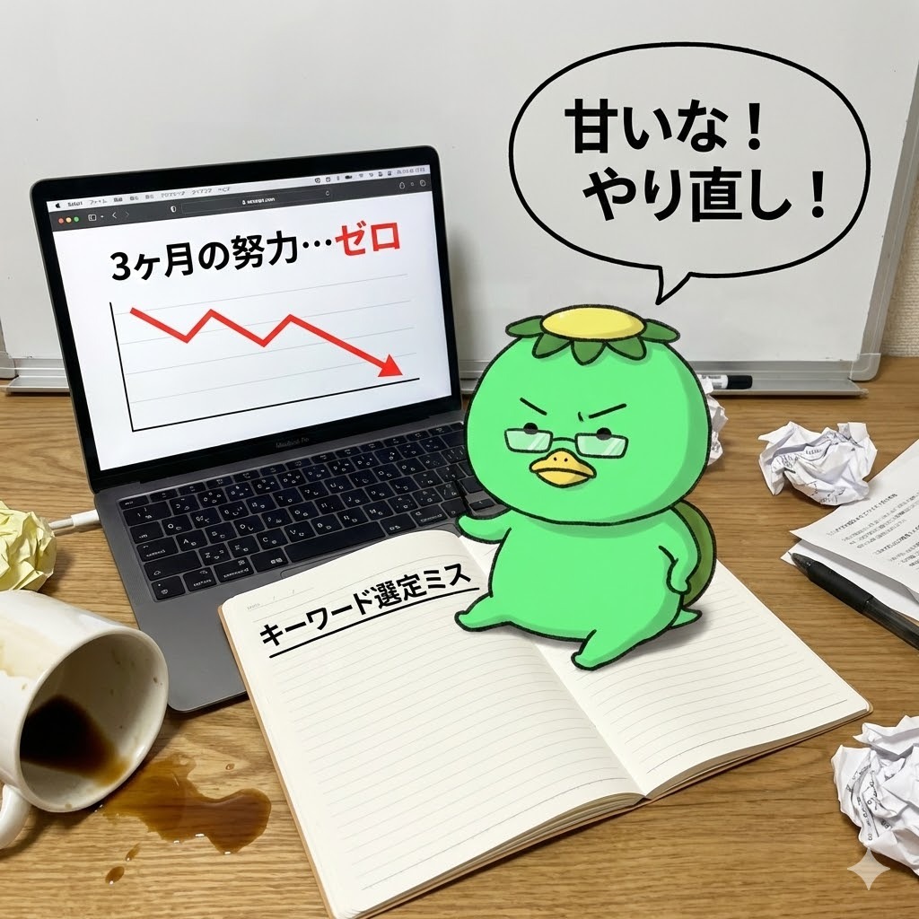 キーワード選定ミスで怒るかぱおくん