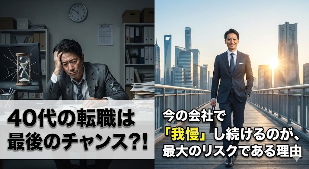 40代の転職は最後のチャンス？！今の会社で「我慢」し続けるのが、最大のリスクである理由